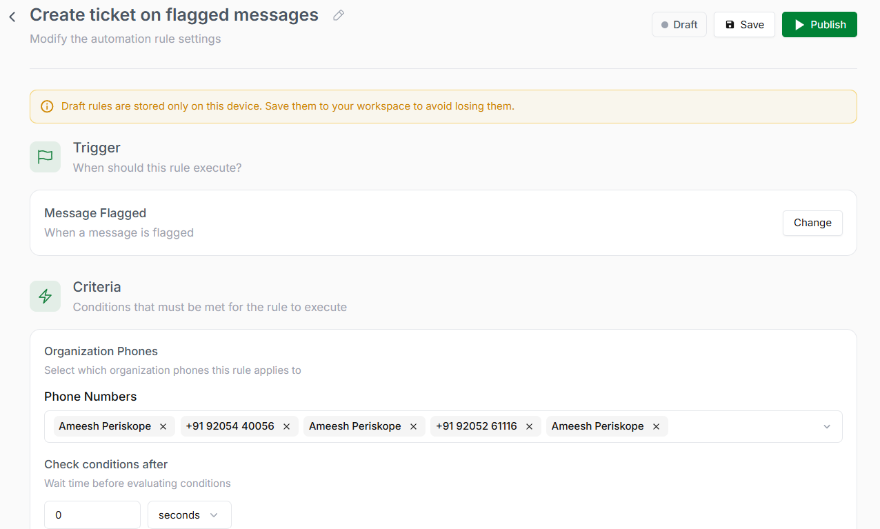 Automated Ticketing - Periskope Docs